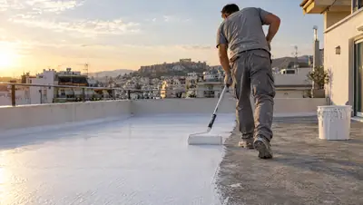 Εφαρμογή στεγανωτικού σε ταράτσα